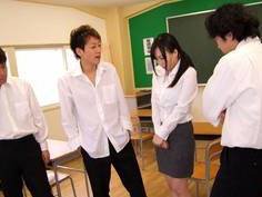 Japanese teacher being abused by her students